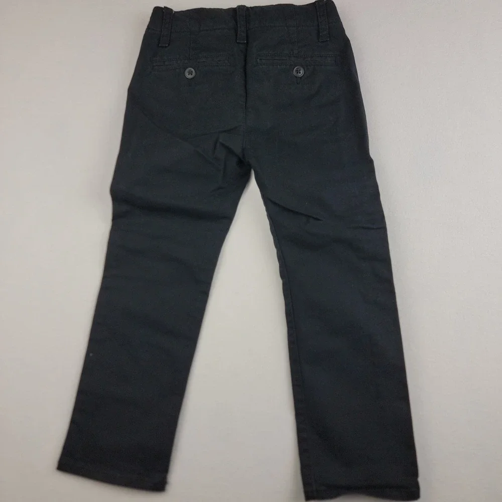 Gap Kids Boys Black Chino Pants Straight Leg Cotton Twill Size 5 SKU 1320